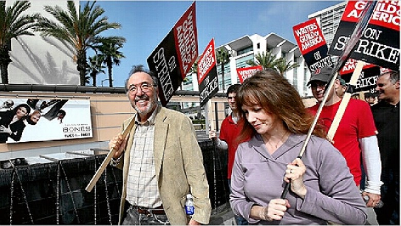 WGA strike pickets on the line in Hollywood