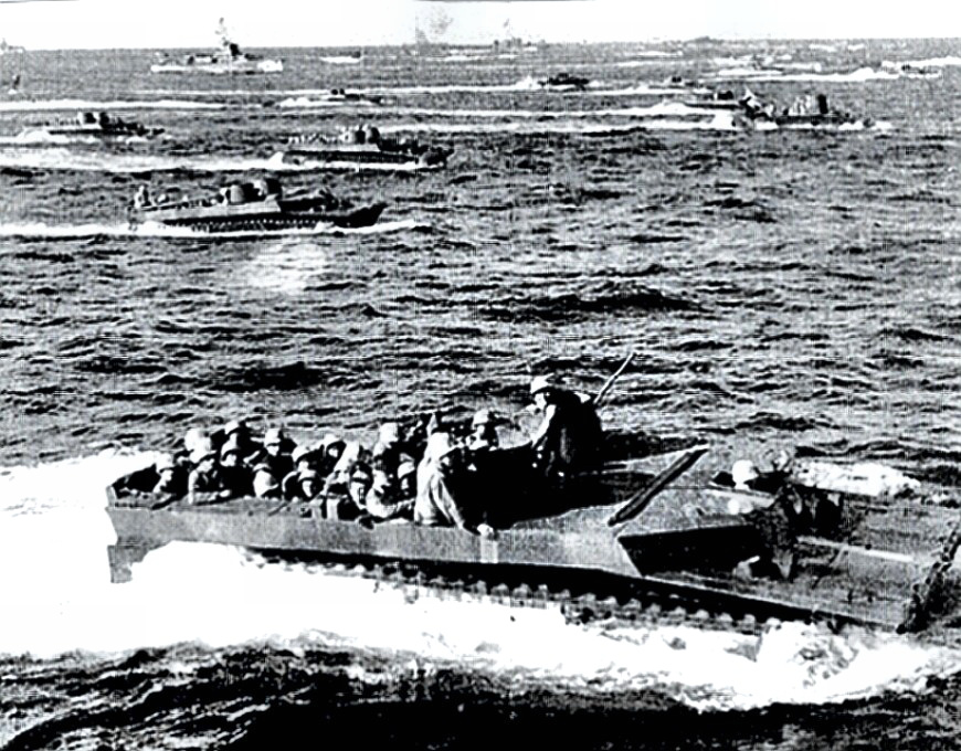 Tarawa -landing craft enroute to shore