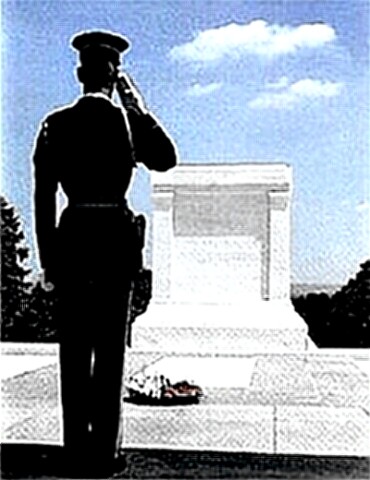 Tomb of the Unknowns - honor guard salutes
