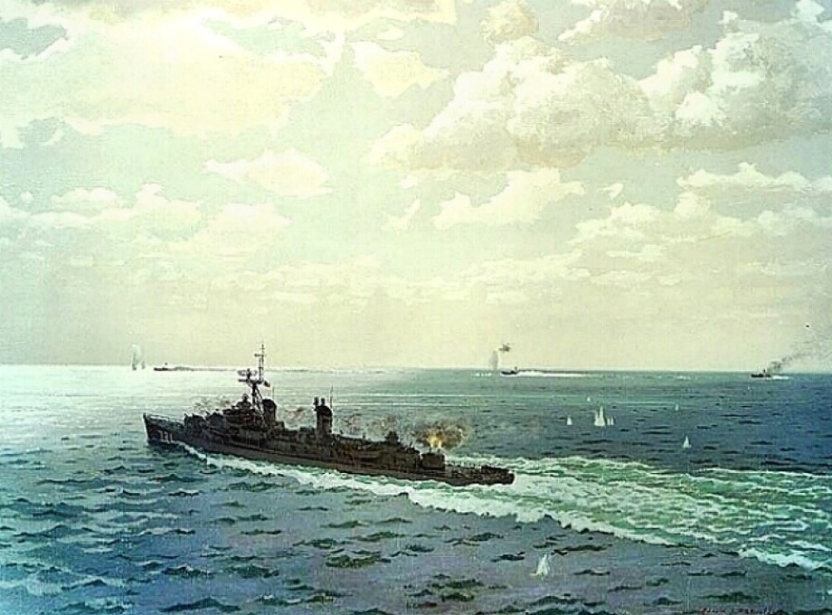 Painting of Tonkin Gulf incident and USS Maddox
