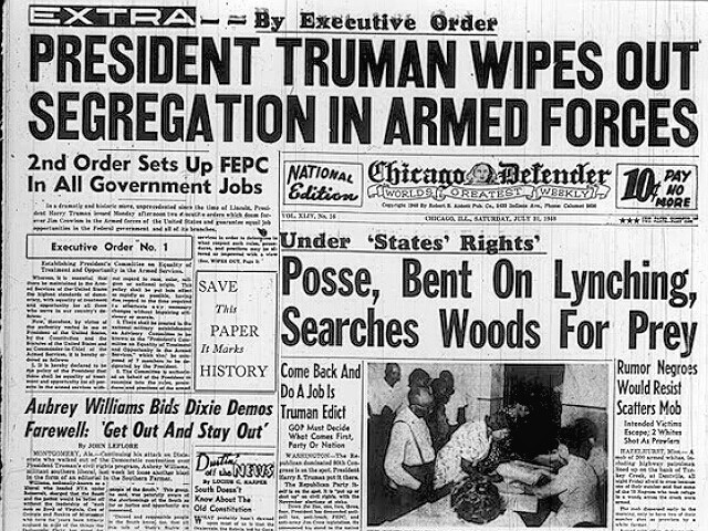 Truman Integrates Armed Forces newspaper headline