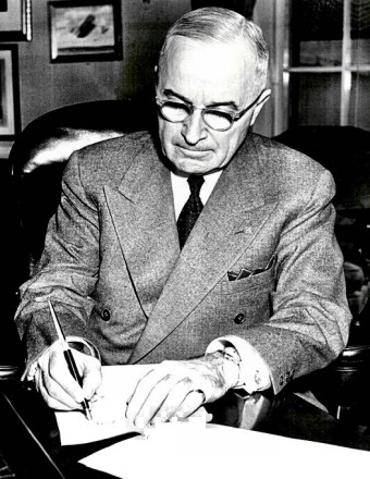 President Truman committing troops to Korea