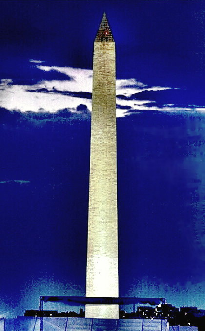 The Washington Monument at dusk