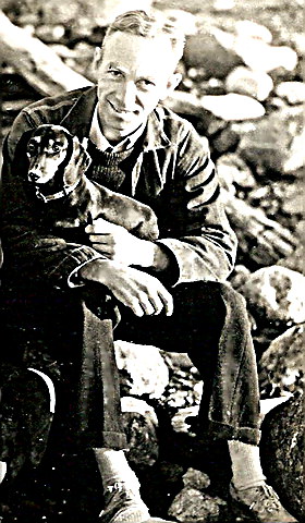 E.B. White with his dog