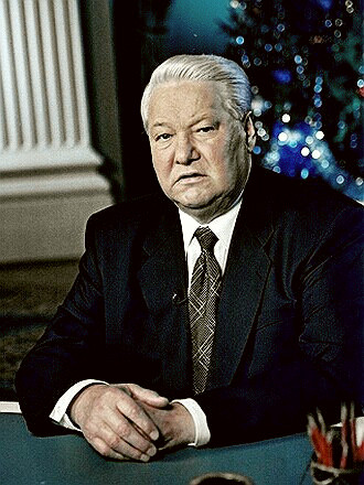 Russian President Boris Yeltsin at resignation
