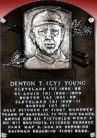Cy Young Hall of Fame plaque