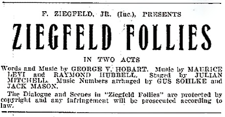 Zigfield Follies Program